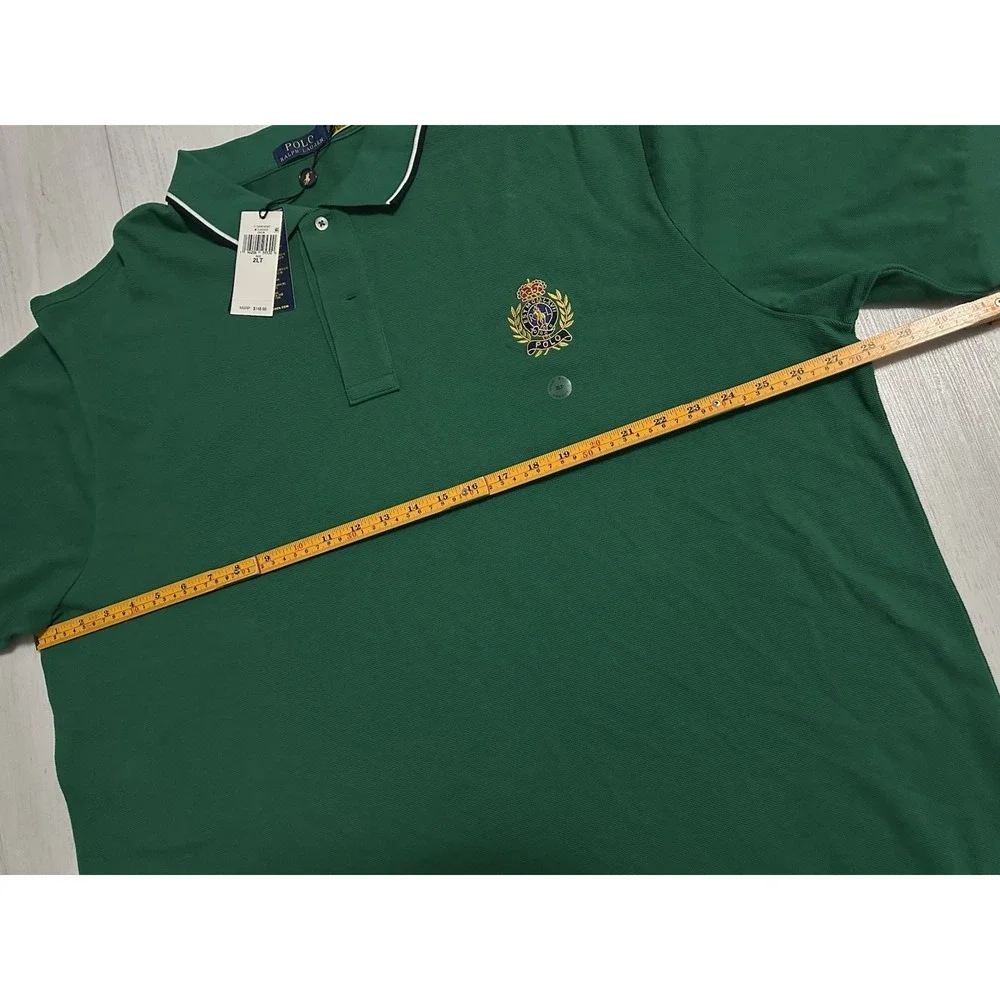 NWT Polo Ralph Lauren Men's Crest Mesh Polo Shirt Green‎ Sz 2XLT $148